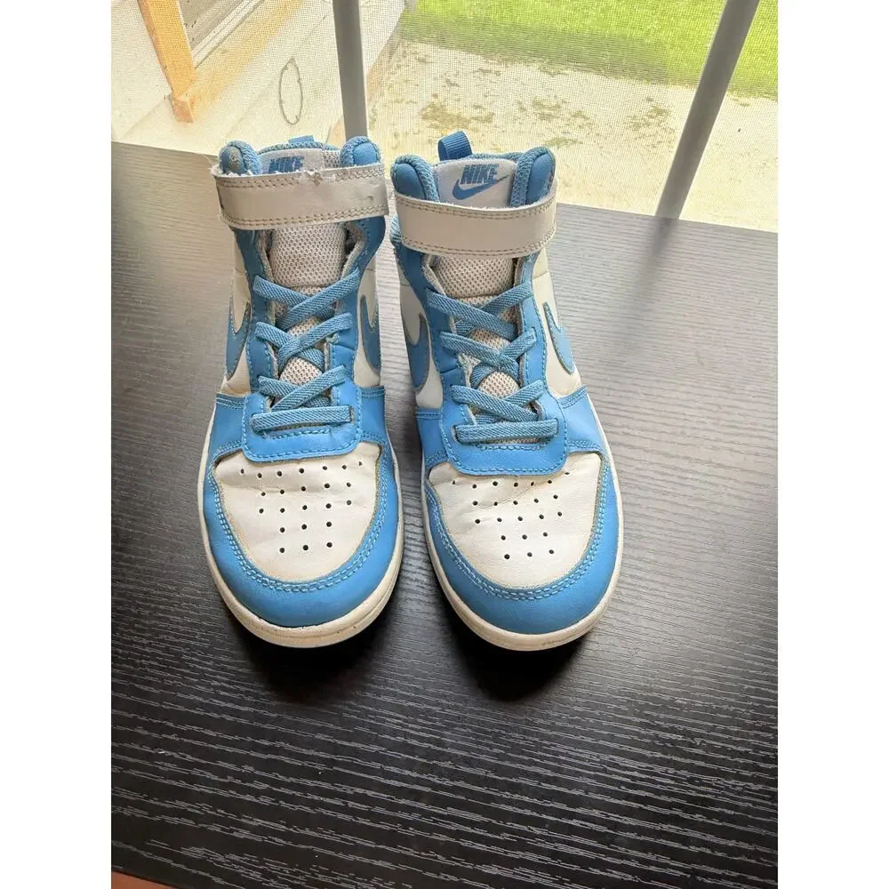 Nike Court Borough Mid Kids Shoes Size 1Y Blue White High Top Sneakers - Picture 8 of 9